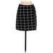 Shein Casual Mini Skirt Mini: Black Grid Bottoms - Women's Size Small