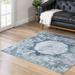 Blue/Gray 94 x 94 x 0.5 in Area Rug - Bungalow Rose Washable Yara Rug Polyester | 94 H x 94 W x 0.5 D in | Wayfair 5FA25FD1C8D44F33BCFB8A5FD400ABE4