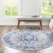 Blue 94 x 94 x 0.5 in Area Rug - Bungalow Rose Washable Yara Rug Polyester | 94 H x 94 W x 0.5 D in | Wayfair 095EEF0A74C241CBAD4CB76649E13983