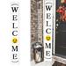 Gracie Oaks Kristabel Welcome Porch Sign Wood in White | 72 H x 10 W x 1 D in | Wayfair A4F3029C2EC2434589BADC151983C5E9