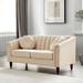 Rosdorf Park 61.5" Velvet Channel-Tufted Chesterfield Loveseat Velvet in Brown | 31.5 H x 61.5 W x 31.5 D in | Wayfair