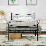 Trent Austin Design® Kempst Metal Platform Bed Frame w/ Headboard & Footboard Metal in Black | 35 H x 39 W x 75 D in | Wayfair