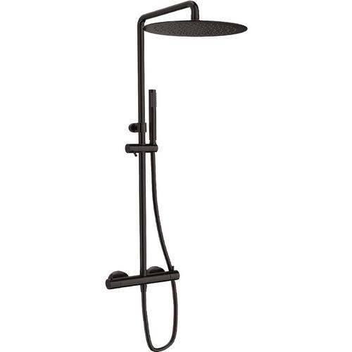 Bb loop Rain Duschsystem mit Thermostat 30 cm, schwarz metallisch