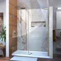 Dreamline Unidoor 53-54 Inch W x 72 Inch H Frameless Hinged Shower Door with Support Arm in Brushed Nickel SHDR-20537210C-04