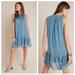 Anthropologie Dresses | Anthropologie Natalie Flounced Tunic Polka Dot Metallic Sleeveless Size Xs | Color: Blue/Gray | Size: Xs