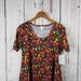 Lularoe Tops | Lularoe Perfect T Shirt Womens Size Xxs Scoop Neck Short Sleeve Red Nwt | Color: Green/Red | Size: Xxs