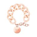 ICE - Jewellery - Chain bracelet - Nude - Rose-gold - Kettenarmband mit rosafarbenen XL-Maschen für Frauen, geschlossen mit einer roségold Medaille (020925)