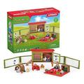 schleich Farm World 72160 Little Pets Pen and Picnic Playset - Tiny Pets Farm Friends with Girl, Pet Shelter, Pen, Toys, Food and Accessories, Miniature Animals - 26-Piece Toy for Boys and Girls