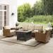 Crosley Bradenton 5Pc Swivel Rocker And Sofa Set W/Fire Table