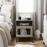 StorageWorks Farmhouse Nightstand/End Table with Cabinet