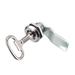 Cabinet Zinc Alloy Security Panel Lock w Triangular Socket Key - Silver Tone