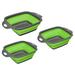 Collapsible Colander Set, 3 Pcs Silicone Foldable Strainer Green - 29cm x 22cm x 9cm