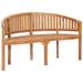 Red Barrel Studio® Banana Teak Garden Outdoor Bench Wood/Natural Hardwoods in Brown/White | 33.9 H x 59.4 W x 24.4 D in | Wayfair