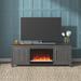Wade Logan® Balcomb TV Stand for TVs up to 78" w/ Electric Fireplace Included Wood in Gray | 24 H x 68 W x 15 D in | Wayfair