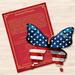 The Holiday Aisle® 2 Piece USA Flag Wings Holiday Wooden Shaped Ornament Set Wood in Blue/Brown/Red | 5.5 H x 3.75 W x 0.25 D in | Wayfair