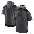 Men's Nike Heathered Charcoal/Black Colorado Rockies Authentic Collection Dry Flux Performance Quarter-Zip Short Sleeve Hoodie