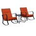 3-Piece Rocking Chair Set With Matching End Table by Saint Birch in Orange
