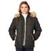 Plus Size Women's Short-Length Puffer Jacket by Roaman's in Black (Size 1X)