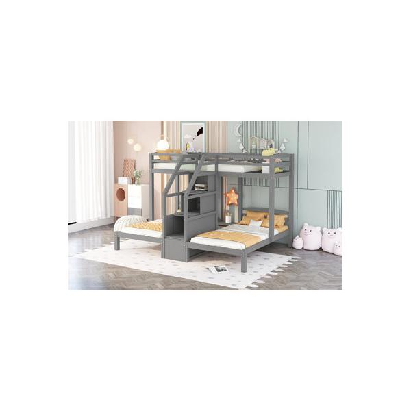 farm-on-table-twin-over-twin---twin-bunk-bed-w--built-in-staircase---storage-drawer,-espresso-in-gray-|-62-h-x-80-w-x-102-d-in-|-wayfair/