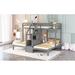 Farm on table Twin Over Twin & Twin Bunk Bed w/ Built-In Staircase & Storage Drawer, Espresso in Gray | 62 H x 80 W x 102 D in | Wayfair