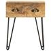 Bedside Cabinet 15.7" x 11.8" x 19.7" Solid Mango Wood Wood/Metal in Brown Laurel Foundry Modern Farmhouse® | 19.7 H x 11.8 W x 15.7 D in | Wayfair