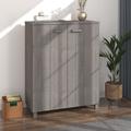 Latitude Run® Hamar Shoe Cabinet 4-Tier Shoe Organizer Storage w/ Drawer Hall Cabinet Manufactured in Gray | 42.5 H x 33.5 W x 15.7 D in | Wayfair