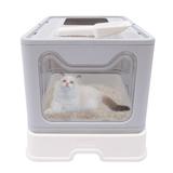 Tucker Murphy Pet™ Cat Litter Box Foldable Large Covered Kitty Pet Toilet w/ Cat Sand Shovel Drawer in Gray | Wayfair