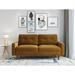 winners life 70"Velvet Square Arm Modern Style Sofa Velvet in Yellow/Brown | 33 H x 70 W x 32 D in | Wayfair WL13112S-GG