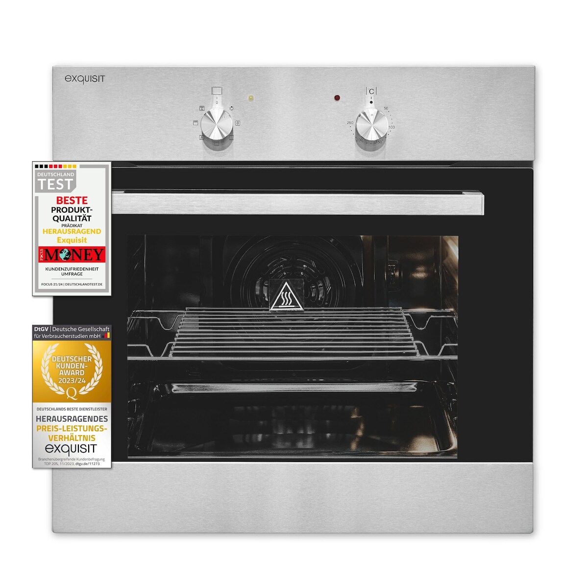 Exquisit Einbaubackofen EBE 555-1.2 U | Energieeffizienzklasse A | 57 l Garraum | Einbaubackofen 60 cm Image