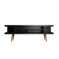 "Utopia 70.47"" TV Stand with Splayed Wooden Legs and 4 Shelves in Black - Manhattan Comfort 19753"