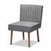 Alvis Mid-Century Velvet Upholstered Wood Dining Chair-Grey