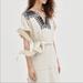 Madewell Dresses | Madewell Cream Embroidered Fringe Short Sleeve Waist Tie Midi Tunic Dress | Color: Cream/White | Size: S