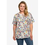 Plus Size Women's Mickey Mouse & Friends All-Over Print T-Shirt Minnie Pluto by Disney in Grey (Size 1X (14-16))