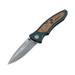 Boker Tirpitz Damascus Linerlock Folding Knife Damascus steel blade Black aluminum handle with Walnut inlay 110190DAM