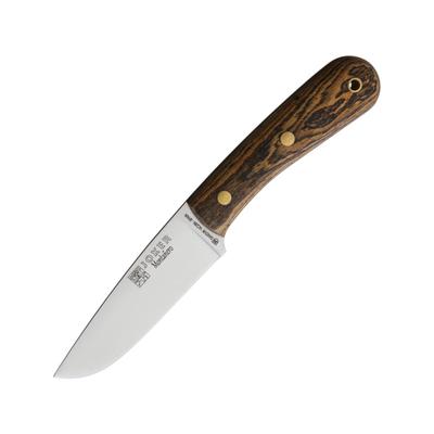 Joker Knives Montanero Fixed Blade Bocote Knife 4.5" satin finish 14C28N Sandvik stainless blade Bocote wood handle CB134