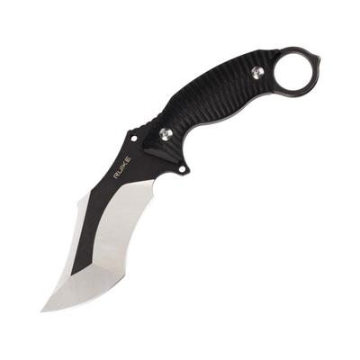 RUIKE F181 Fixed Blade Black Knife 4.5" 14C28N Sandvik stainless blade Black sculpted G10 handle F181-B1