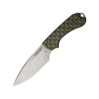 Bradford Knives Guardian 3 OD Green Knife 3.5" stonewash finish AEB-L stainless blade OD green sculpted G10 handle 3FE-002-AEBL