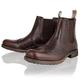 MENS BROGUES GENUINE LEATHER ANKLE CHELSEA DEALER SLIP ON CASUAL BOOTS SHOE SIZE (10, BORDO)