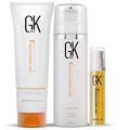 GK HAIR Frizz Ease Argan Oil Hair Serum 50ml Bundle with Detangler Leave In Hair Cream 120ml and Heat Protection ThermalStyleHer Styling Cream 100ml