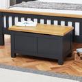 The Furniture Market Cotswold Charcoal Grey Painted Blanket Storage Box