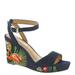 J. Renee Vaani Wedge Sandal - Womens 6.5 Blue Sandal Medium