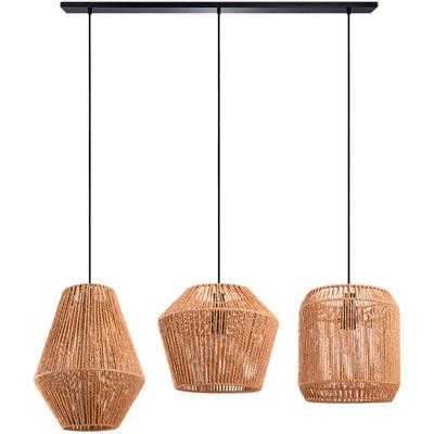 Paco Home Pendelleuchte Esstisch Korb Boho Hängelampe Esszimmer Lampe E27 Rattan Pendelleuchte Image