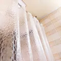 Rideau de douche transparent avec crochets rideau de bain transparent imperméable 3D large