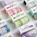 Lot de 10 bandes adhésives décoratives série de couleurs de base pour masquage Washi étiquette