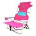 Ostrich Ladies Comfort & On-Your-Back Outdoor Beach Pool Reclining Chair, Pink - 10