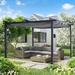 ABCCANOPY The Pergolas Group 10 Ft. W x 10 Ft. D Steel Pergola w/ Canopy Metal/Steel in Black/Gray | 90 H x 120 W x 120 D in | Wayfair AWGHGP-024DG