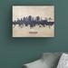 Ebern Designs Charleston South Carolina Skyline Concrete by Michael Tompsett - Wrapped Canvas Graphic Art Metal in Gray/Indigo/White | Wayfair