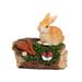 Rosalind Wheeler Albertyne Rabbit Garden Statue Wood/Resin/Plastic in Brown/Green/Yellow | 7 H x 7 W x 6 D in | Wayfair