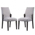 Latitude Run® Set Of 2 Upholstered Side Chair In & Oak Finish Upholstered, Wood in Gray | 39 H x 24 W x 21 D in | Wayfair
