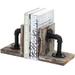 Williston Forge Industrial Decorative Office Wood Bookends Wood in Brown | 6.1 H x 5.04 W x 5.04 D in | Wayfair 5F1E92592CF64EB4A1CCBC23DC108698